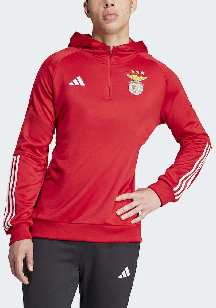 adidas Benfica Felpa Allenamento Training Top Hoodie Rosso Mezza zip 2023 24