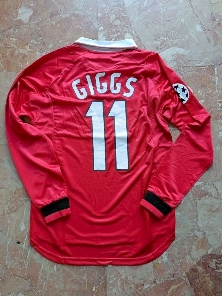 Umbro Manchester United Maglia Calcio Vintage storiche LS Rosso GIGGS 11