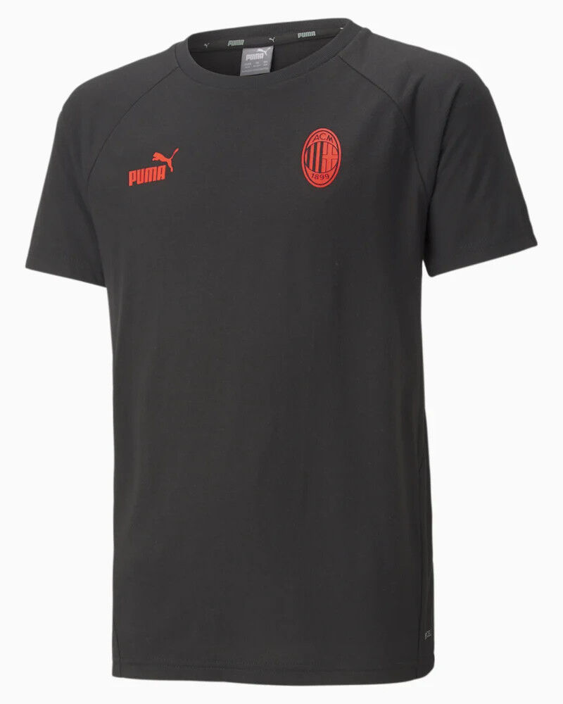 Puma Ac Milan T-shirt maglia maglietta 2022 23 Ragazzo Nero Casuals