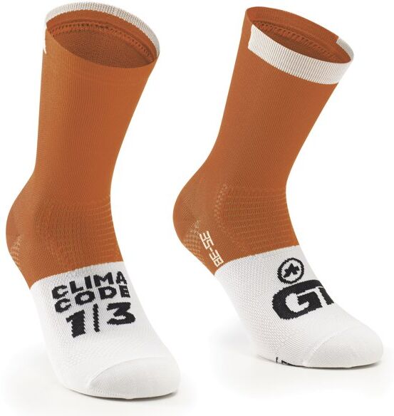 Assos GT - calzini ciclismo Orange/White 0 (EU 35-38)