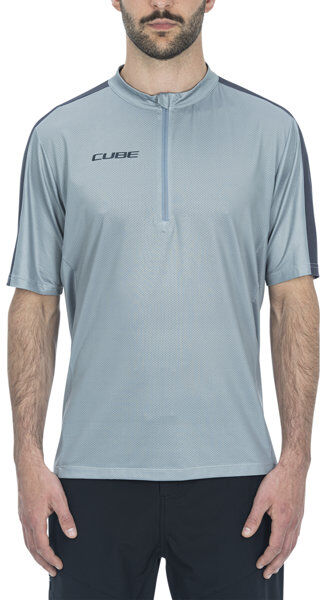 Cube ATX Jersey Half Zip CMPT S/S - maglia ciclismo - uomo Light Blue XL