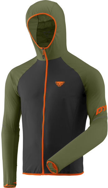 Dynafit Alpine Wind 2 - giacca trail running - uomo Black/Dark Green/Orange 50