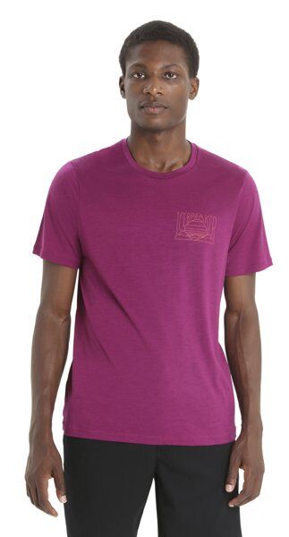 Icebreaker Merino Tech Lite II Mountain Sunset - T-shirt - uomo Pink S