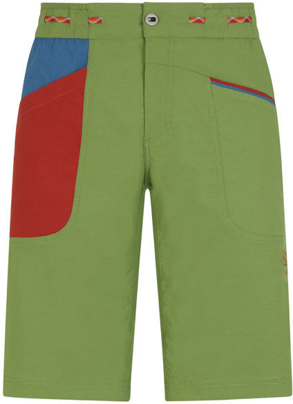 La Sportiva Belay M - pantaloni corti arrampicata - uomo Green/Red/Light Blue S