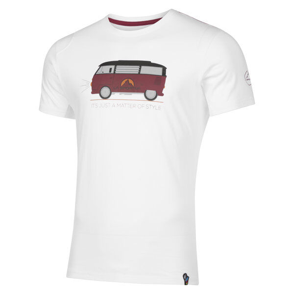 La Sportiva Van - T-shirt arrampicata - uomo White/Dark Red L