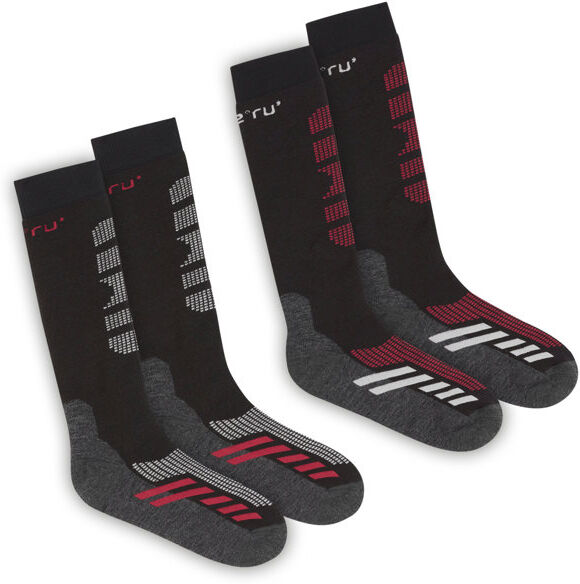 Meru Ski 2-Pack - calze da sci Black/Grey/Red 42/44