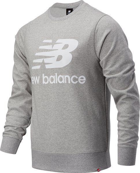 New Balance Essentials Stacked Logo Crew - felpa - uomo - Grey
