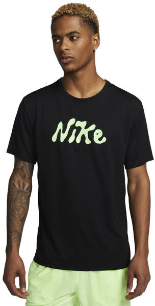 Nike Dri-FIT UV Miler Studio '72 - maglia running - uomo Black/Light Green L