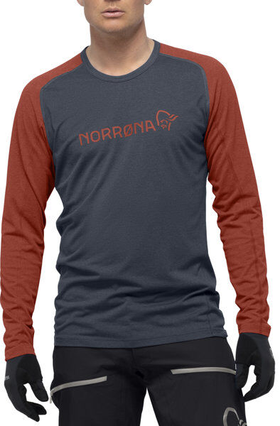 Norrona Fjørå Equaliser Lightweight - maglia a maniche lunghe - uomo Blue/Red M