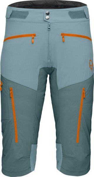 Norrona Fjørå Flex1 - pantalone corto MTB - uomo Green/Orange S