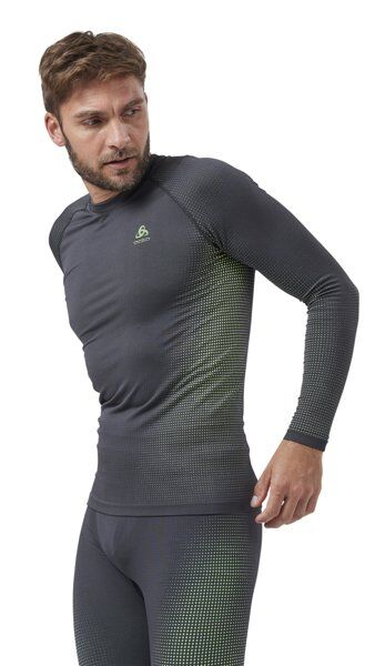 Odlo Performance Warm Eco Baselayer - maglietta tecnica a manica lunga - uomo Grey/Green XL