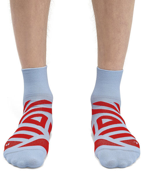 On Performance Mid Sock M - calzini running - uomo Light Blue/Red M (EU 42-43)