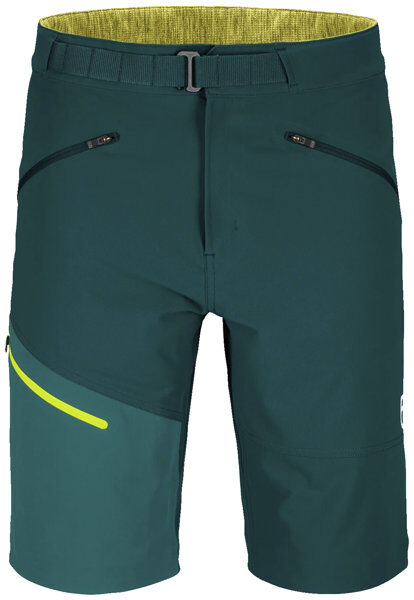 Ortovox Brenta - pantaloni corti arrampicata - uomo Dark Green/Yellow M