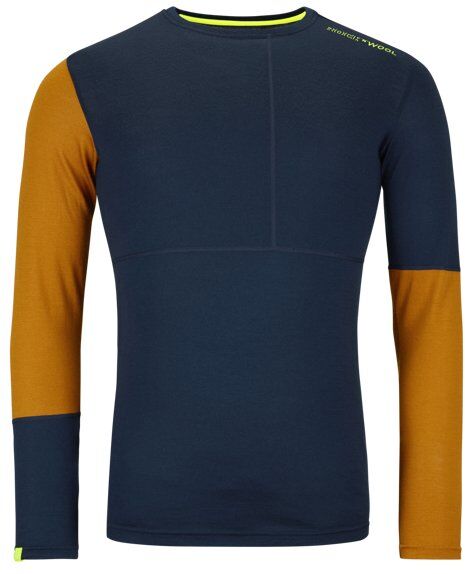 Ortovox Rock'n Wool M - maglietta tecnica a maniche lunghe - uomo Blue/Orange M