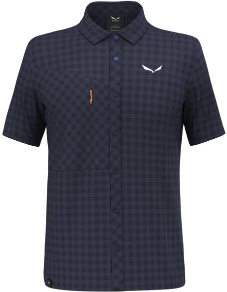 Salewa Puez Dry M S/S - camicia a maniche corte - uomo Dark Blue/Orange 52