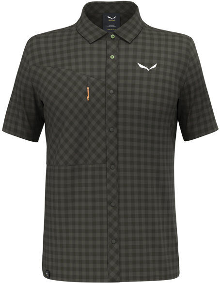 Salewa Puez Dry M S/S - camicia a maniche corte - uomo Dark Green/Orange 46