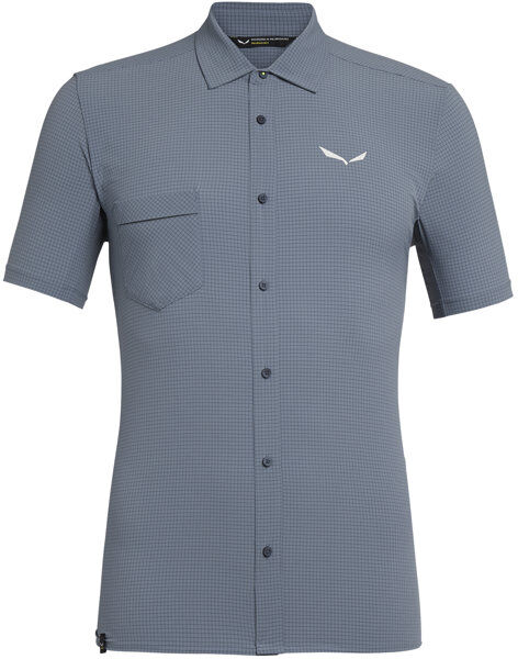 Salewa Puez Minicheck2 Dry M S/S - camicia a maniche corte - uomo Blue 46