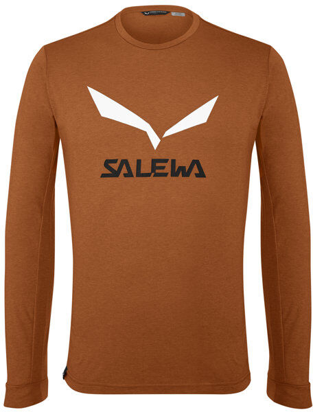 Salewa Solidlogo Dry - maglia a maniche lunghe - uomo Dark Orange/White/Black 46