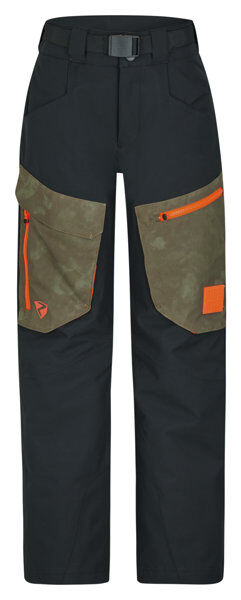 Ziener Akando Jun - pantaloni da sci - bambino Black/Orange/Brown 140