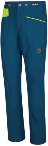 La Sportiva Pantaloni talus pant, pantaloni arrampicata uomo m storm blue / lime punch