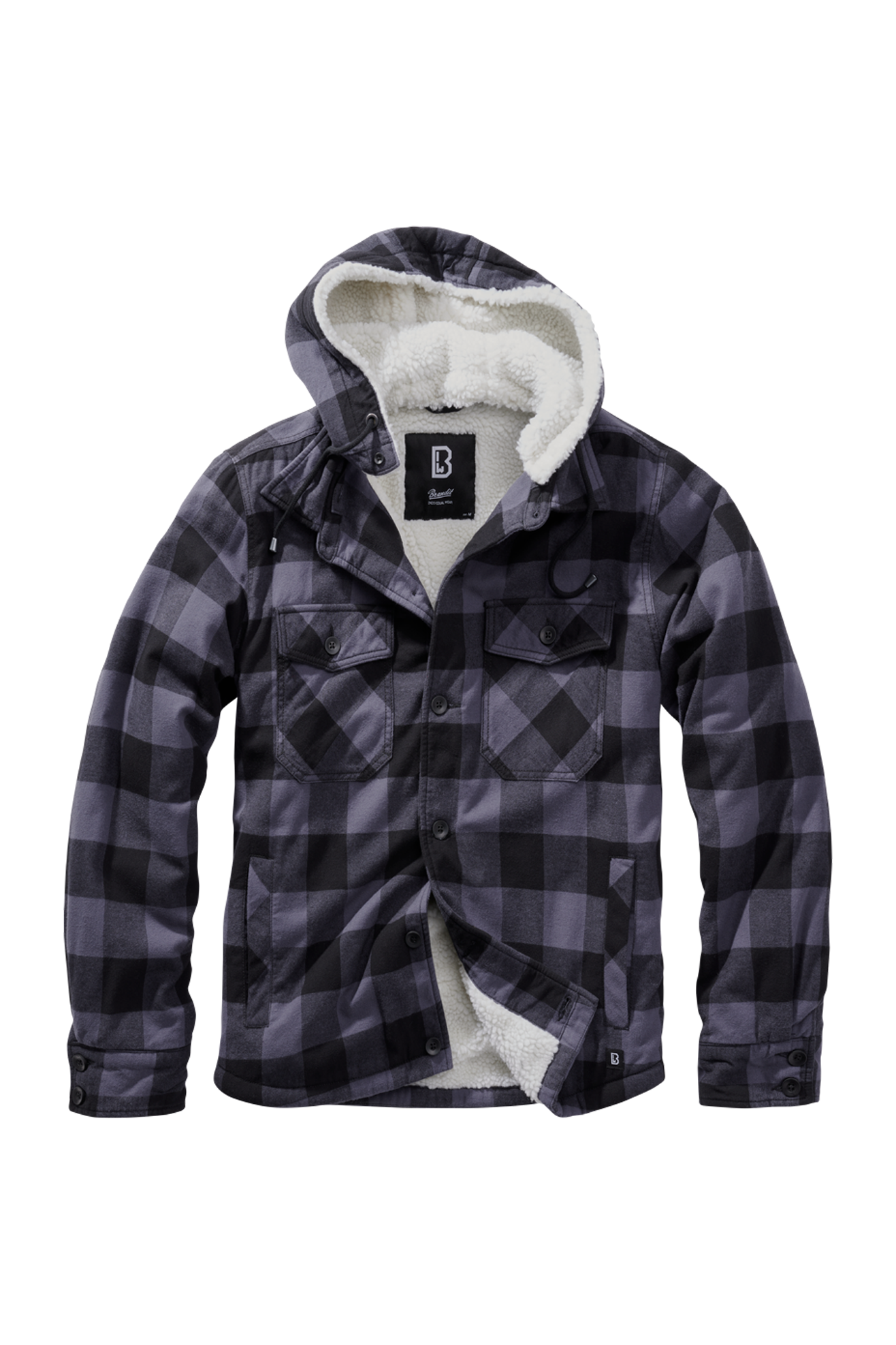 Brandit Giacca  Lumber Hooded Nero-Grigio