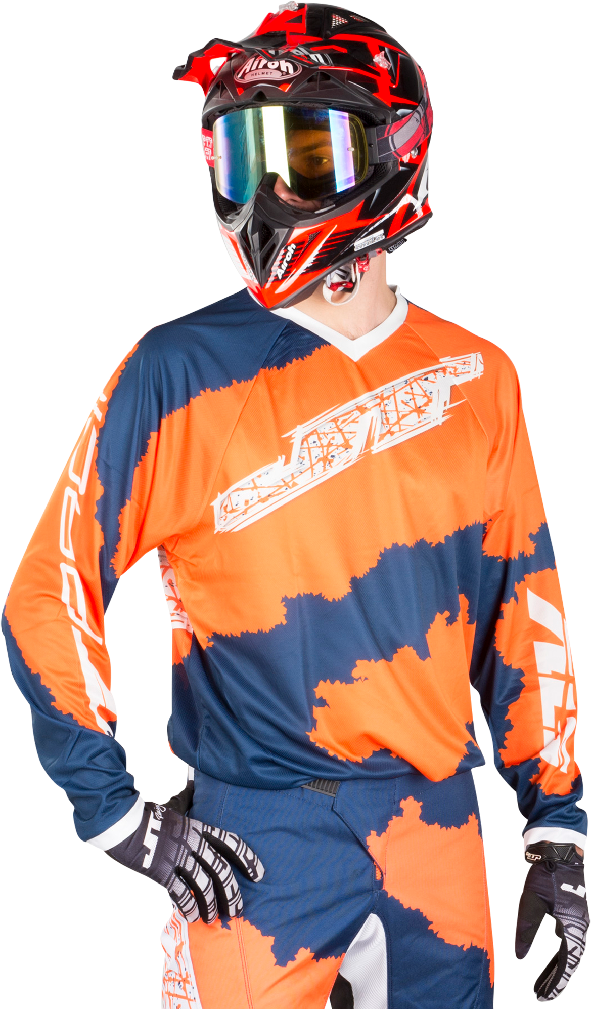 JT Racing Maglia Cross  C4-Ripper Blu-Arancio-Bianco