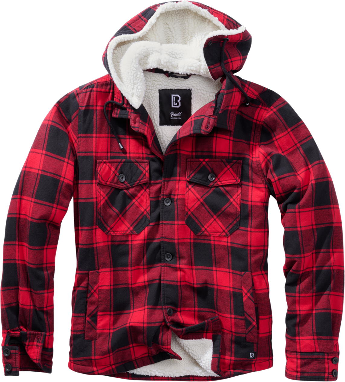 Brandit Giacca  Lumber Hooded Rosso-Nero