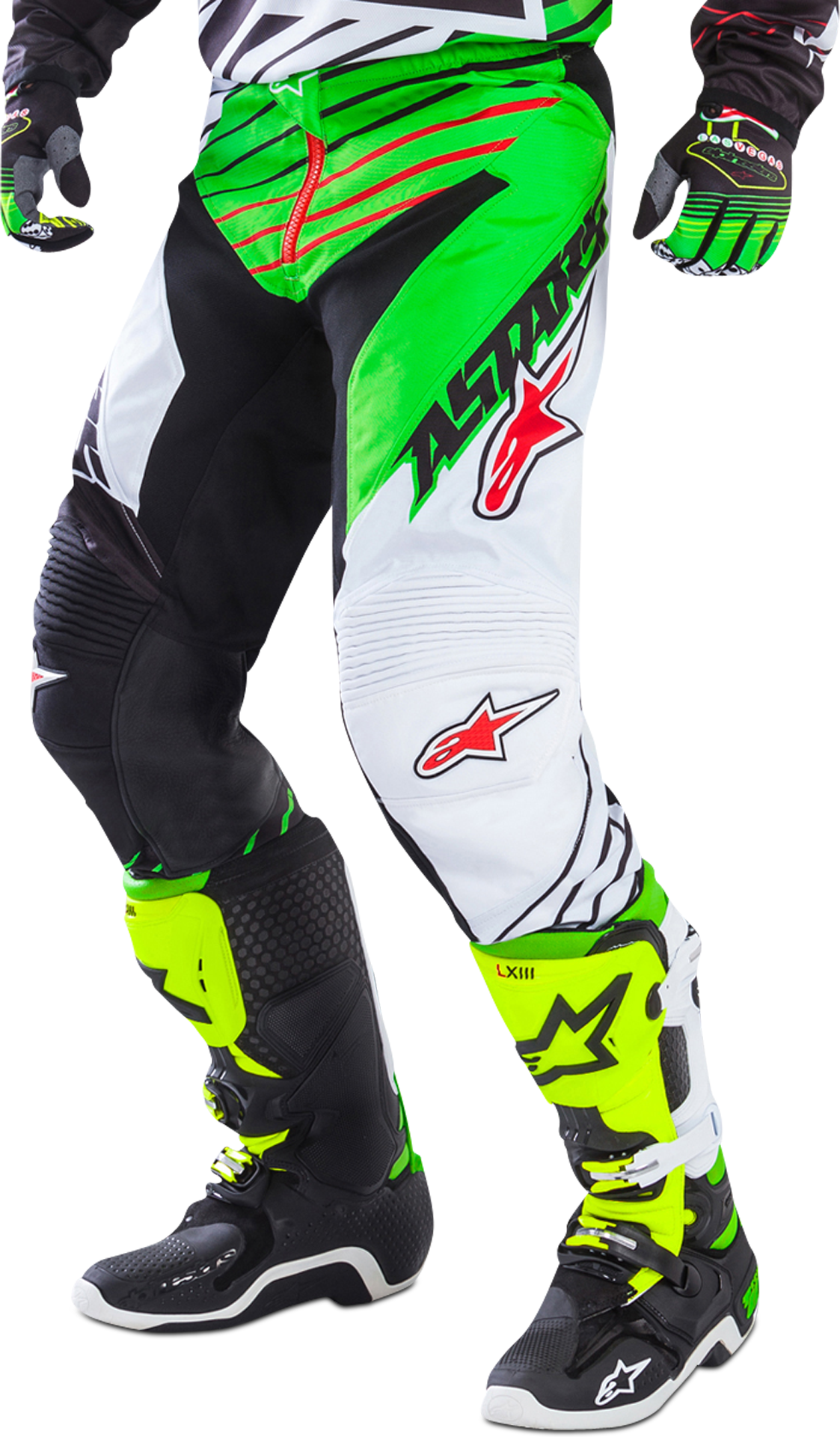 Alpinestars Pantaloni Cross  Racer Braap Nero-Bianco-Verde