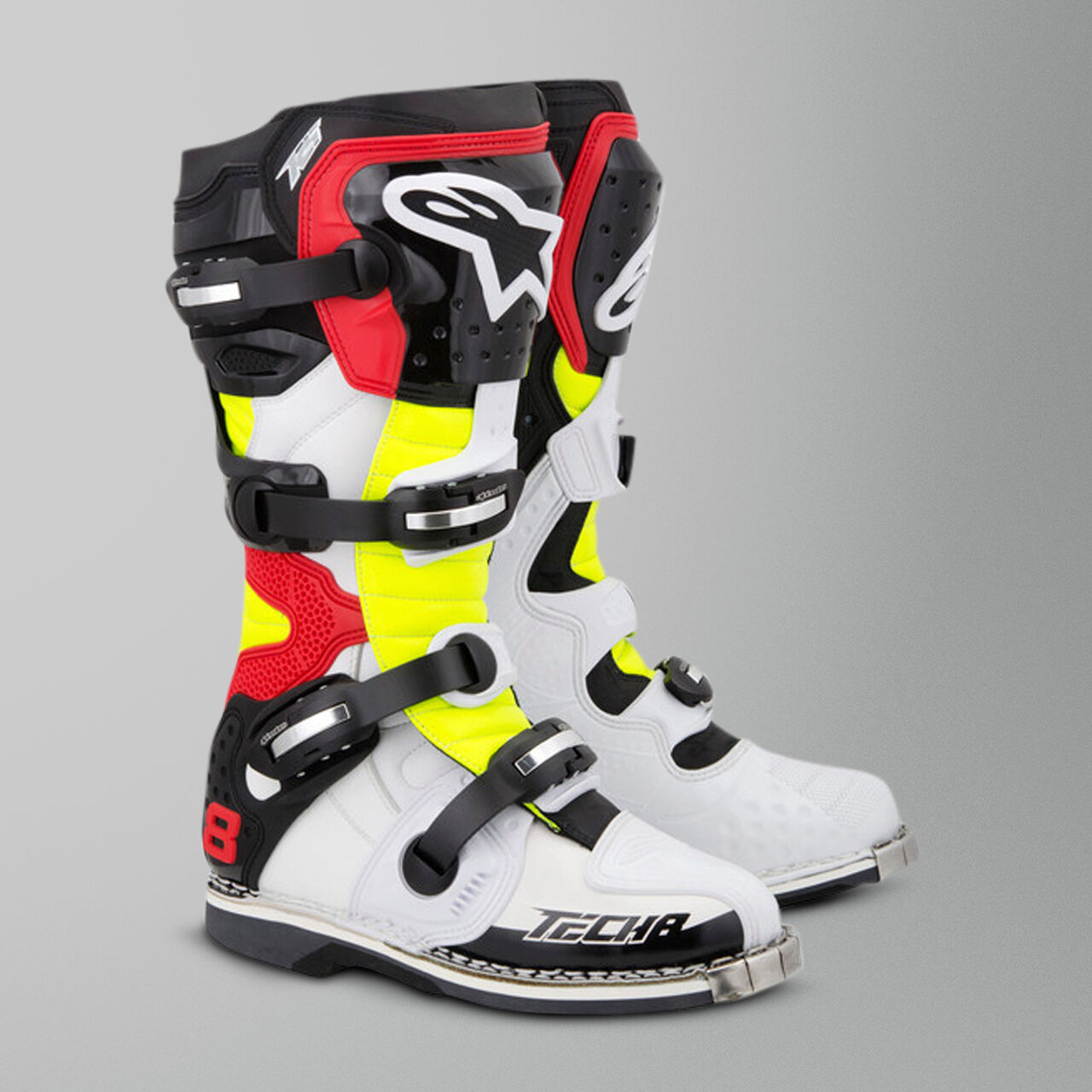 Alpinestars Stivali Cross  Tech 8 RS Bianco-Rosso