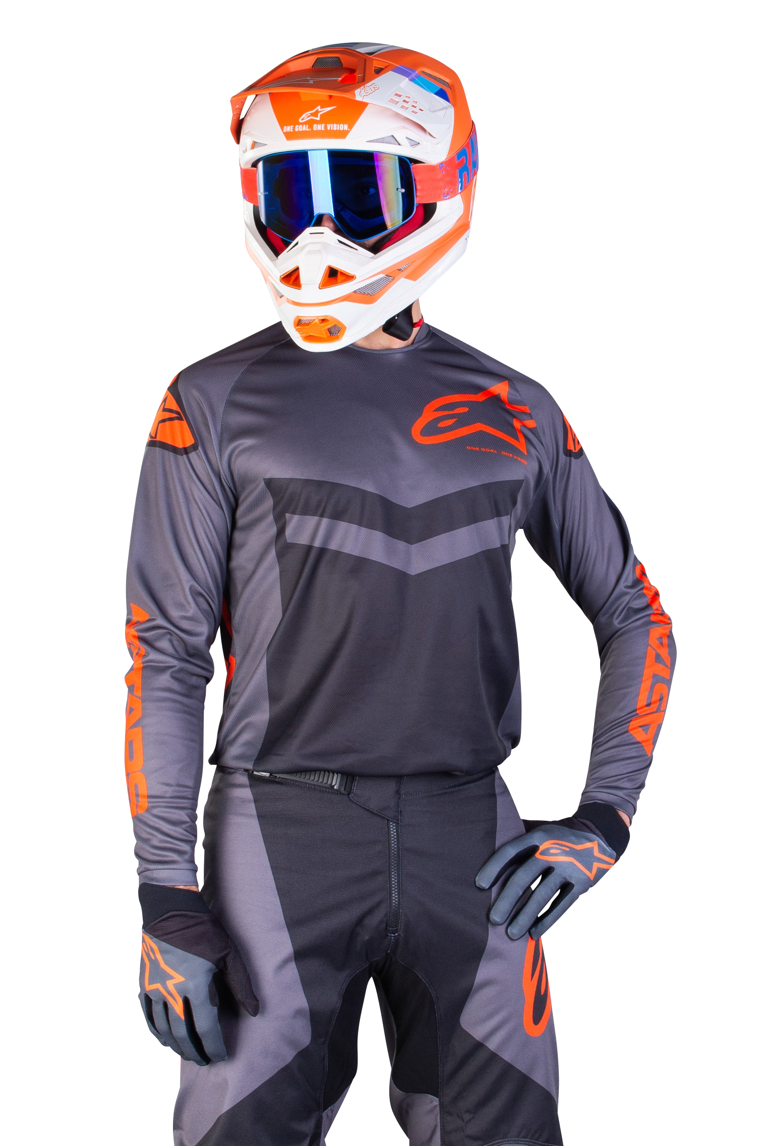 Alpinestars Maglia Cross  Fluid Speed Grigio-Arancio