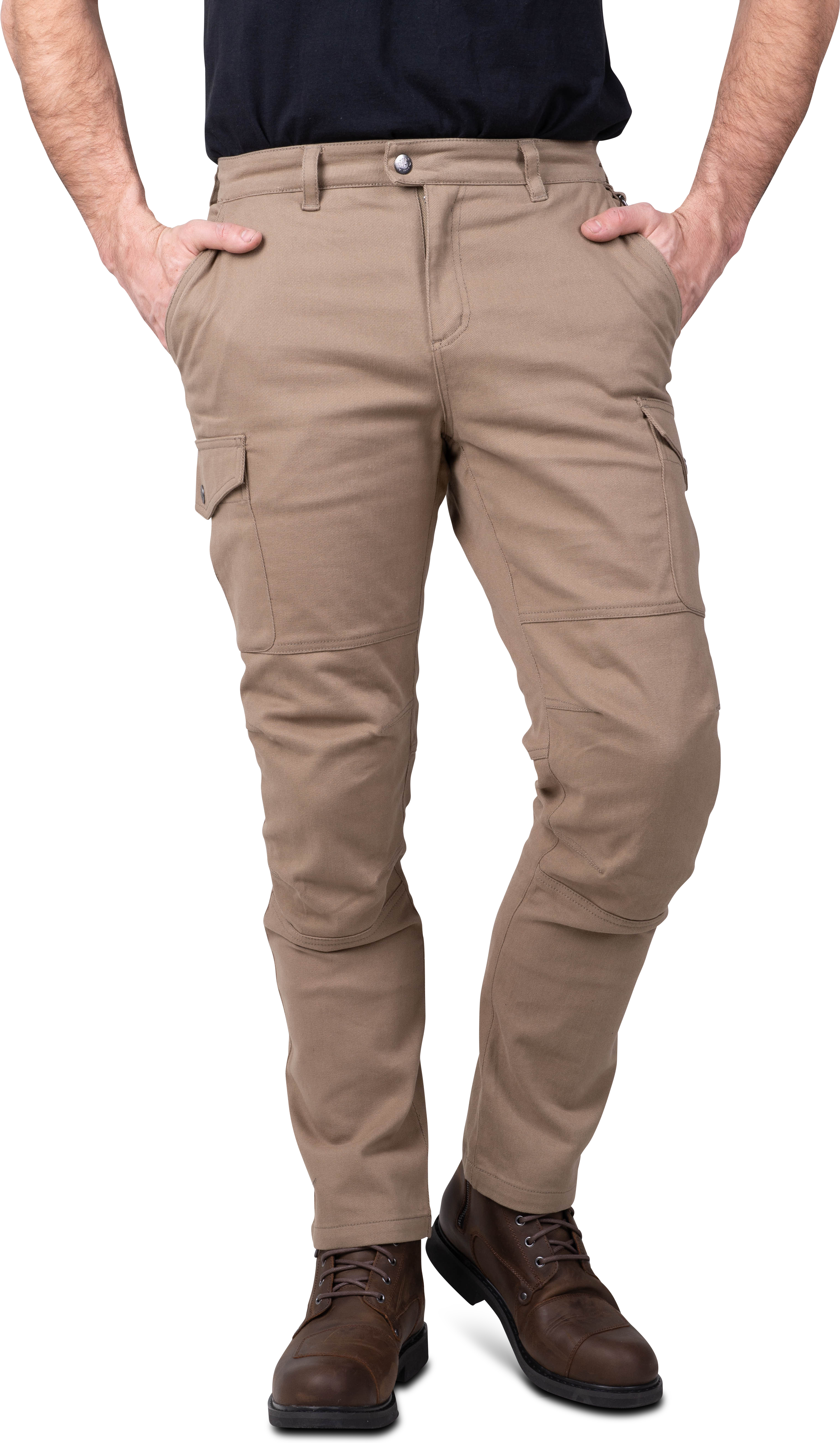 Ride&Sons Pantaloni Cargo Moto  Rally Beige