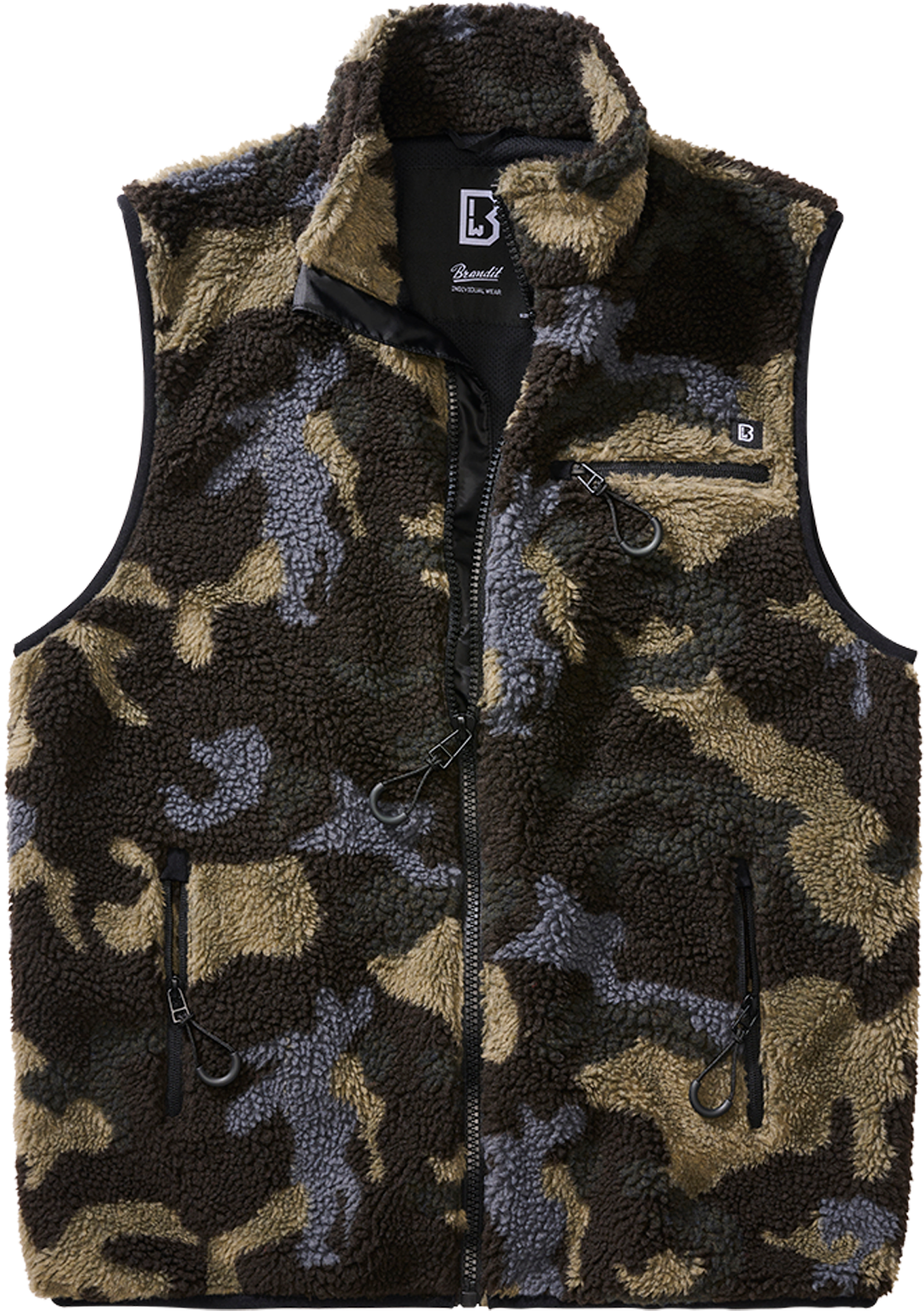 Brandit Gilet  Teddyfleece Camo Scuro