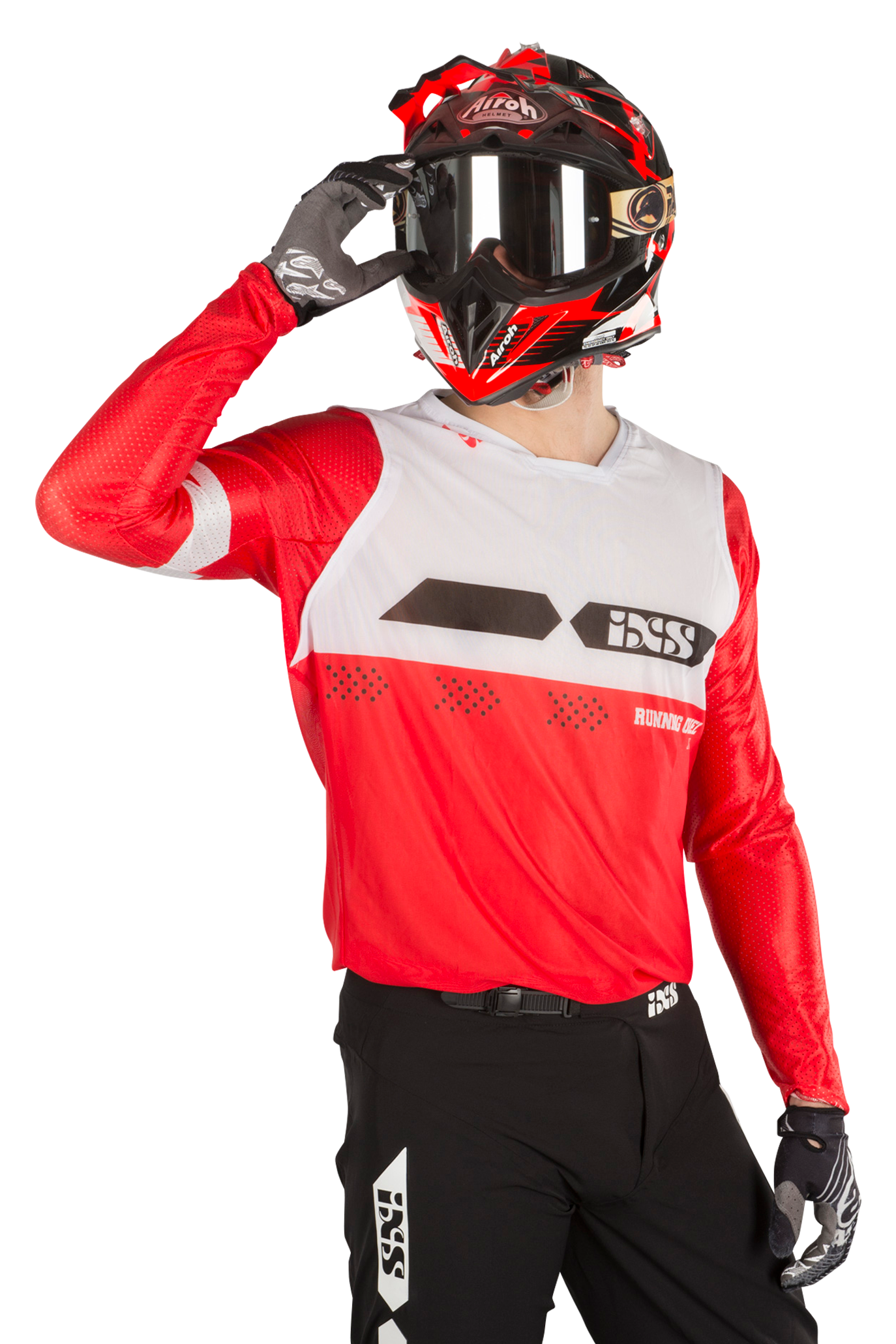 IXS Maglia Cross  Slim 19 2.0 Rosso-Bianco-Nero