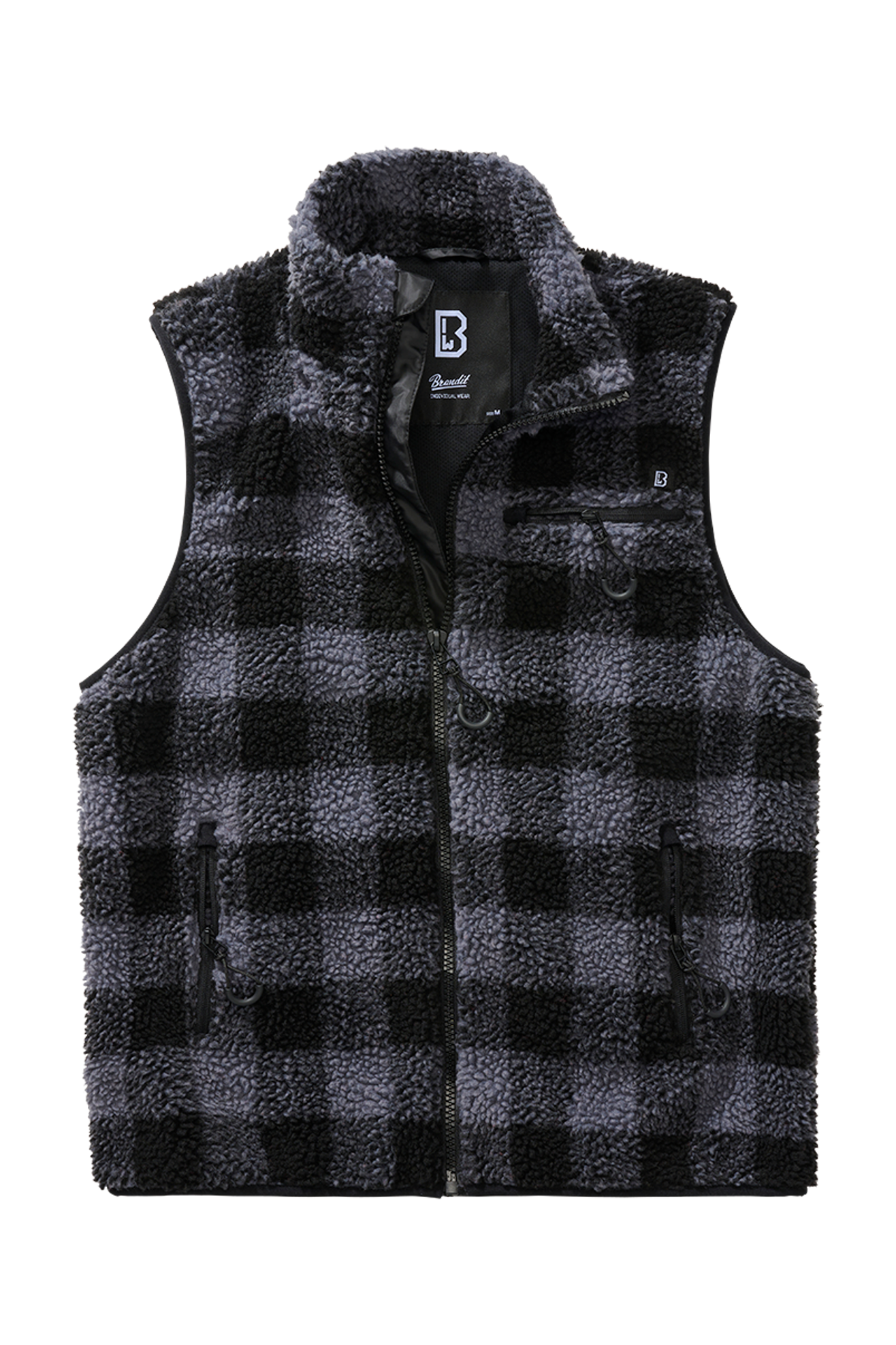 Brandit Gilet  Teddyfleece Nero-Grigio