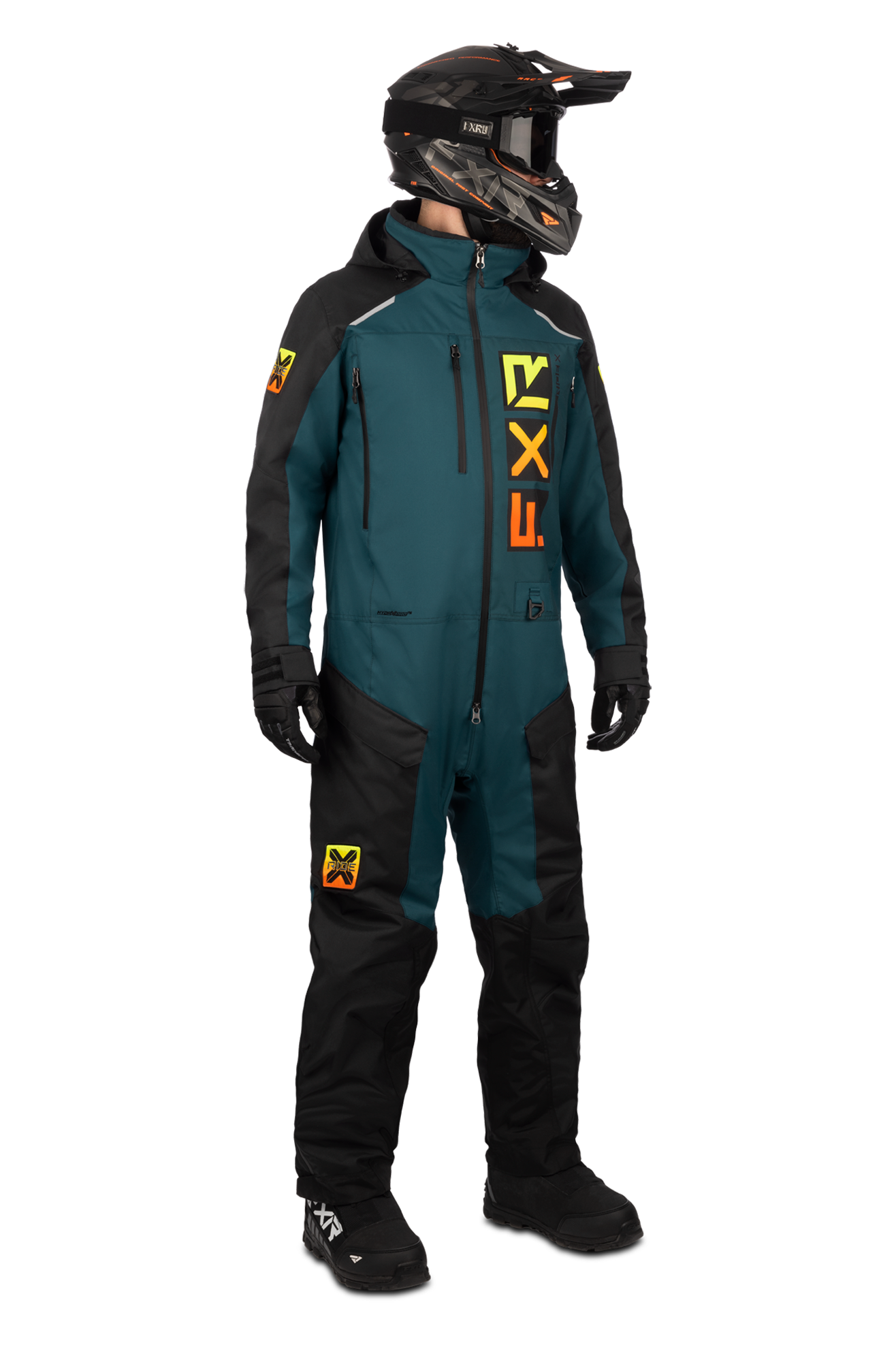 FXR Tuta  Recruit F.A.S.T. Insulated Nero-Acciaio Scuro-Inferno