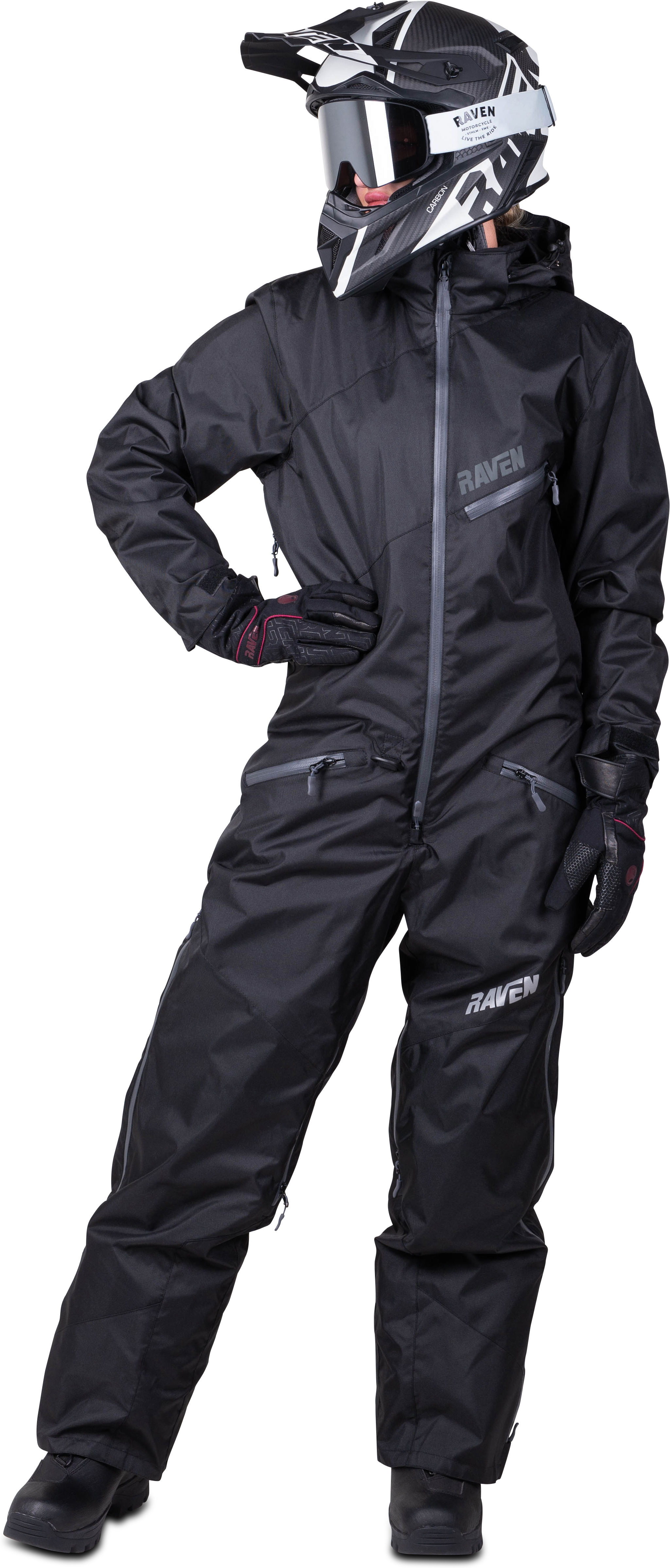 Raven Tuta Motoslitta Donna  Aggressor Nero-Grigio