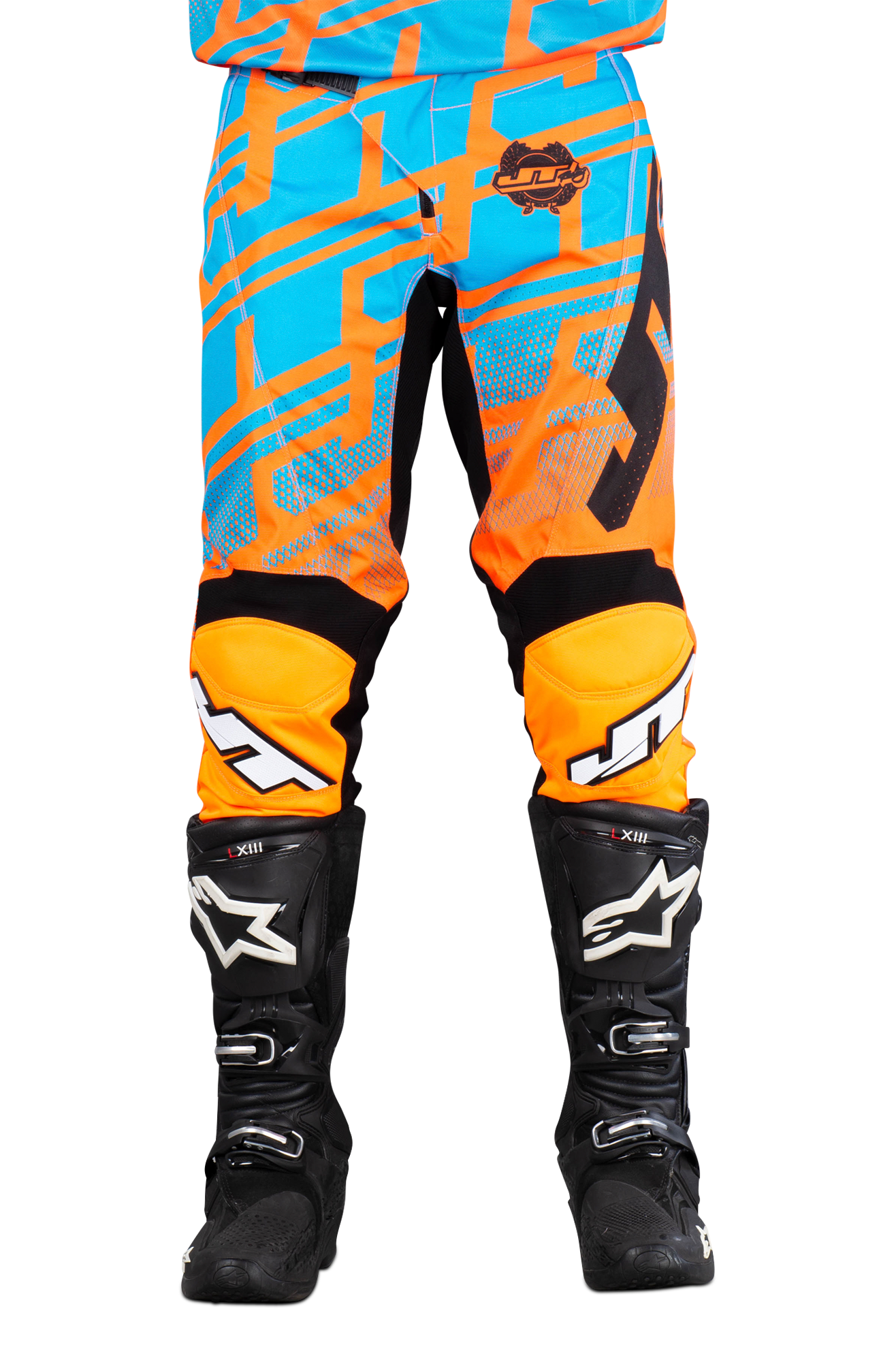 JT Racing Pantaloni cross  Prime Echo Arancione-Cyan