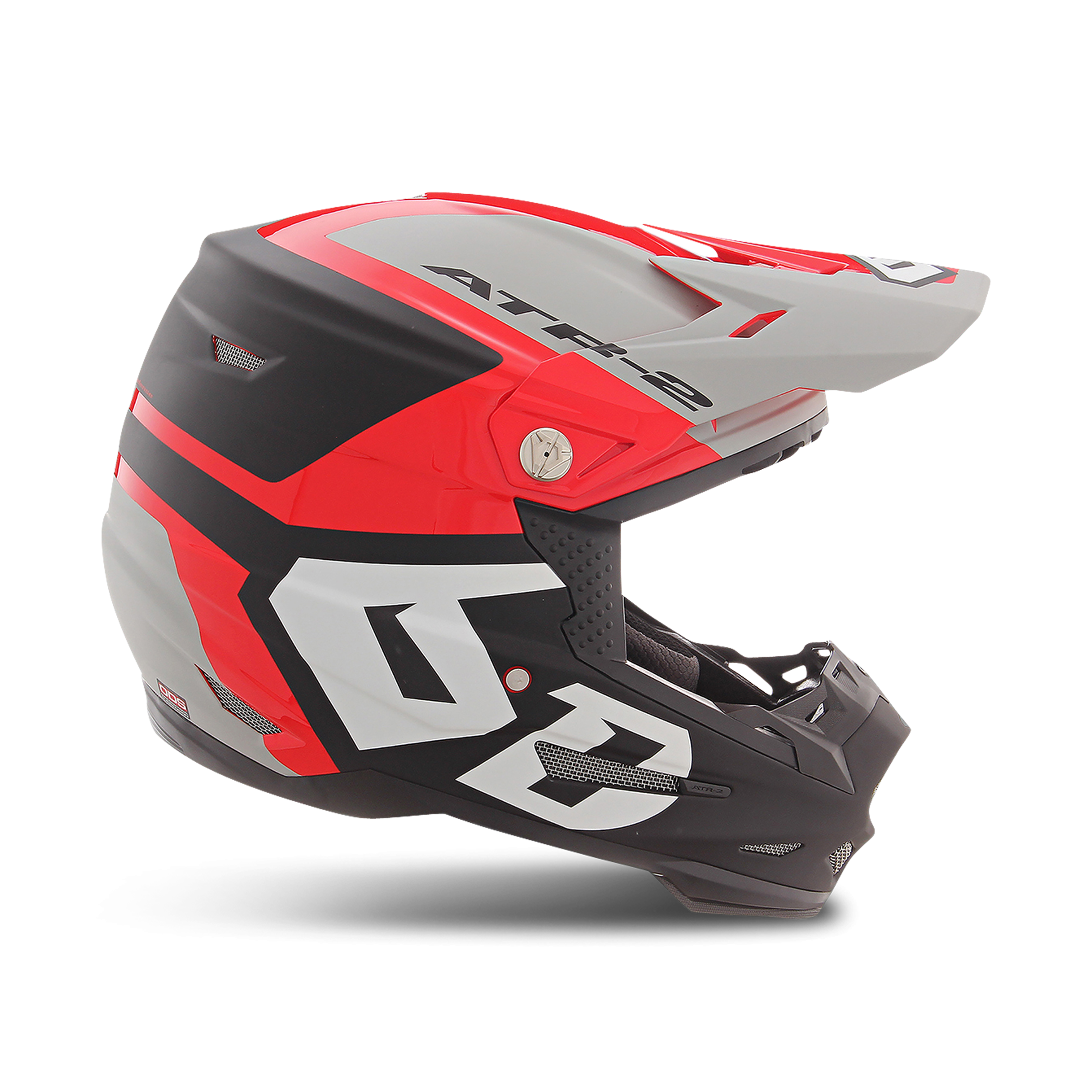 6D Casco Cross  ATR-2 Helo Rosso-Grigio