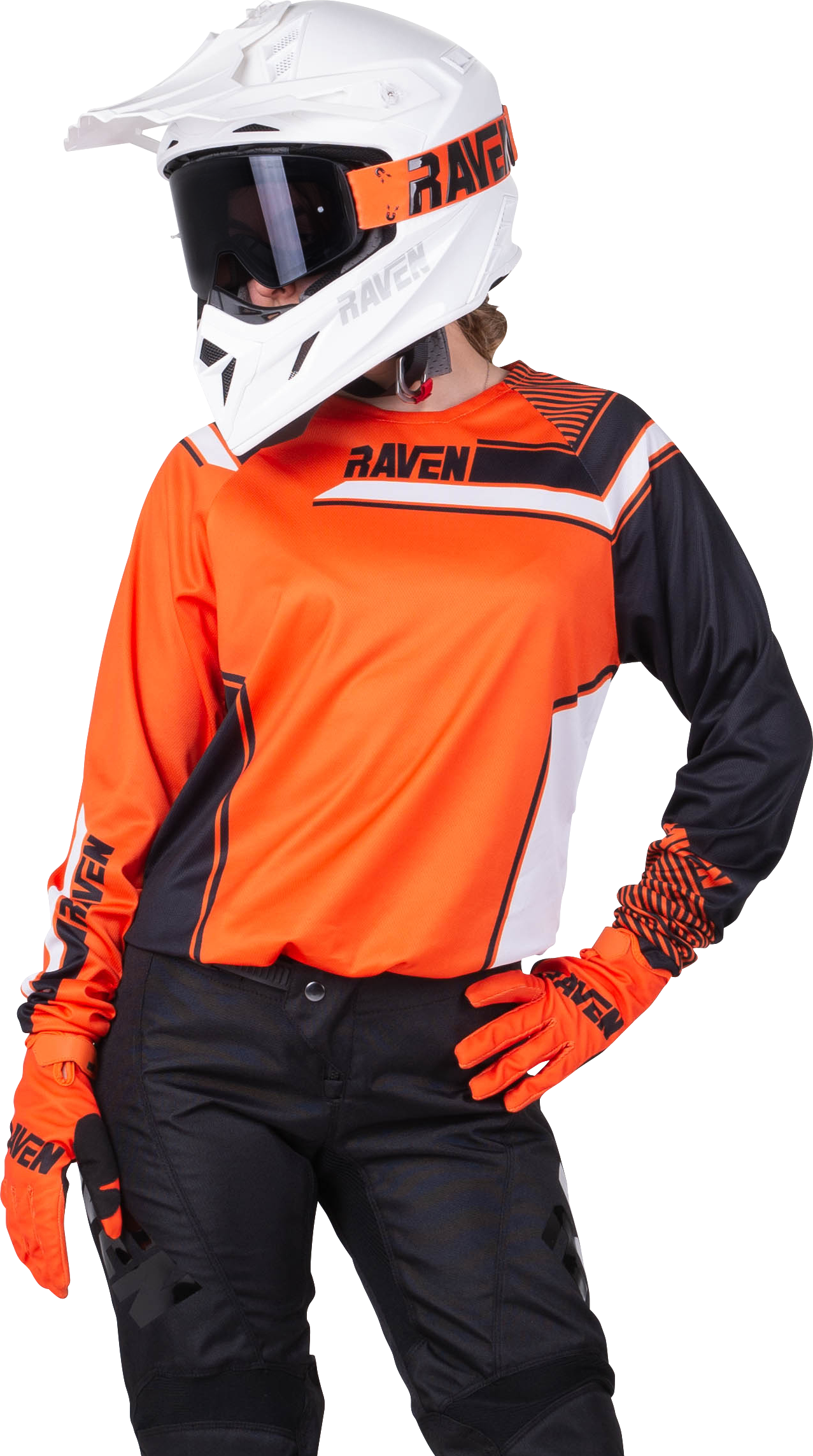 Raven Maglia Cross Bambino  Rival Arancio-Nero