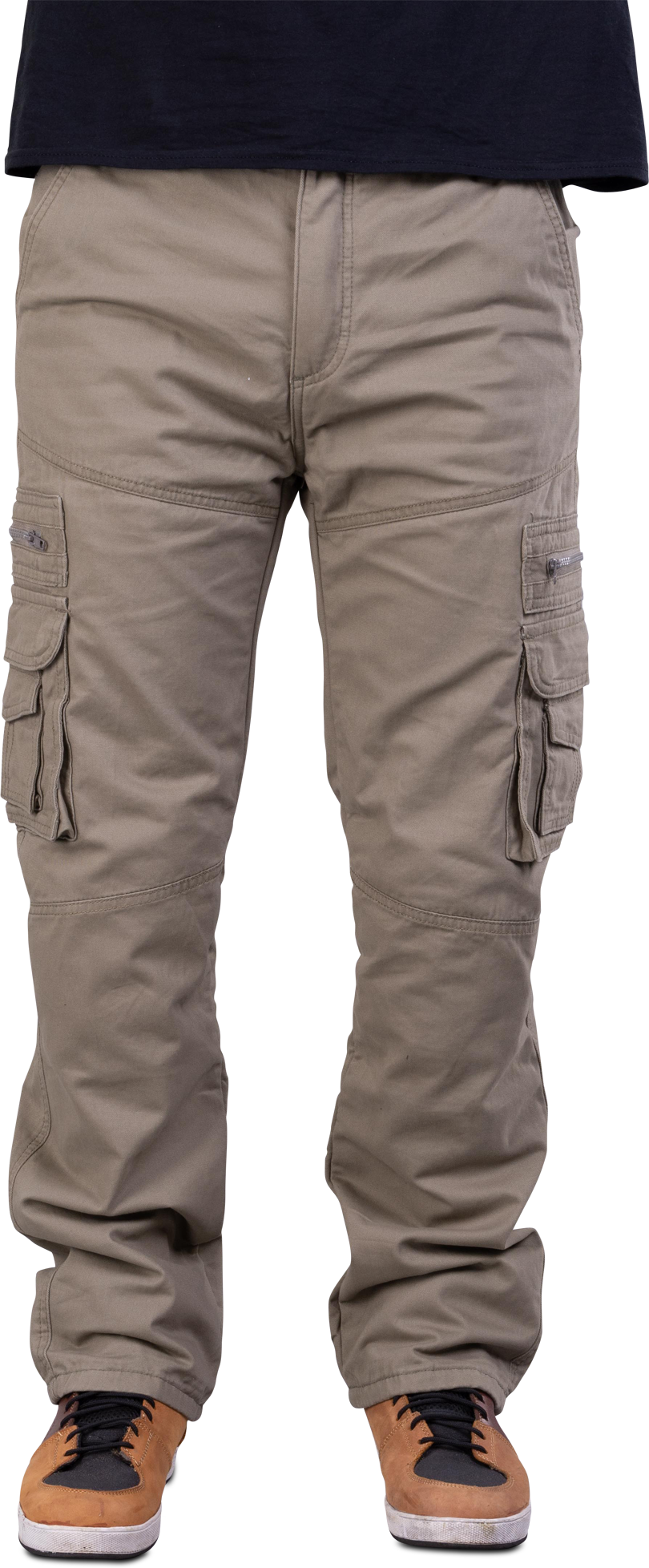 Course Pantaloni Moto Cargo  Rinforzati in Aramide Loose Fit Beige