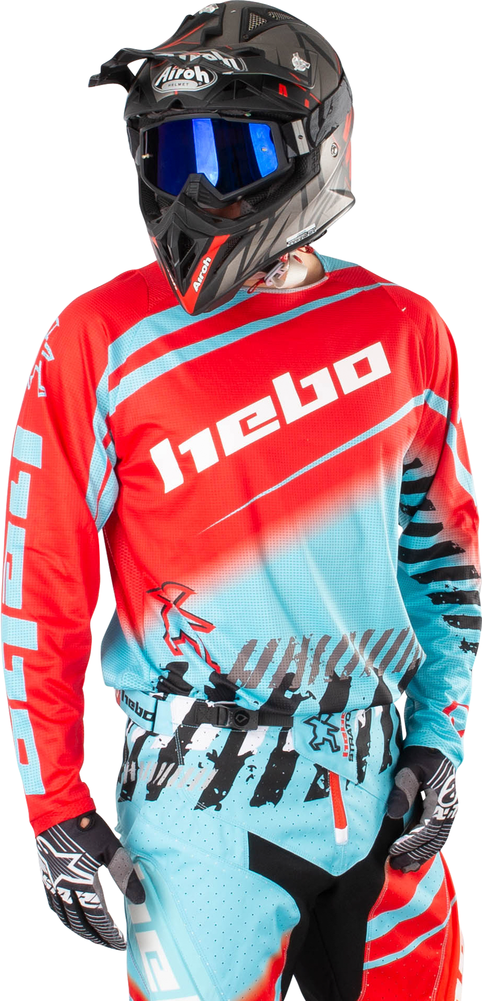 Hebo Maglia Cross/Enduro  Stratos Ciano-Rosso