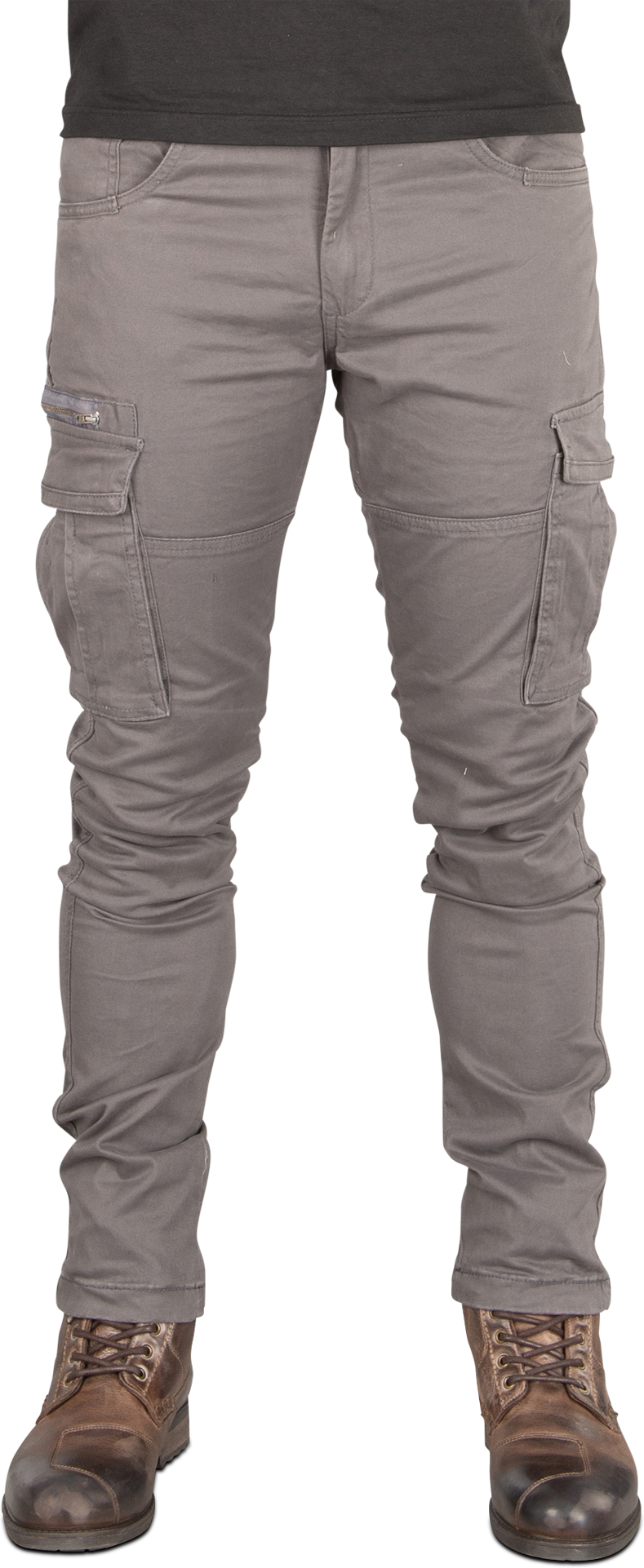 Course Pantaloni Cargo Moto  Caféman Rinforzati in Aramide Tapered Fit Grigi