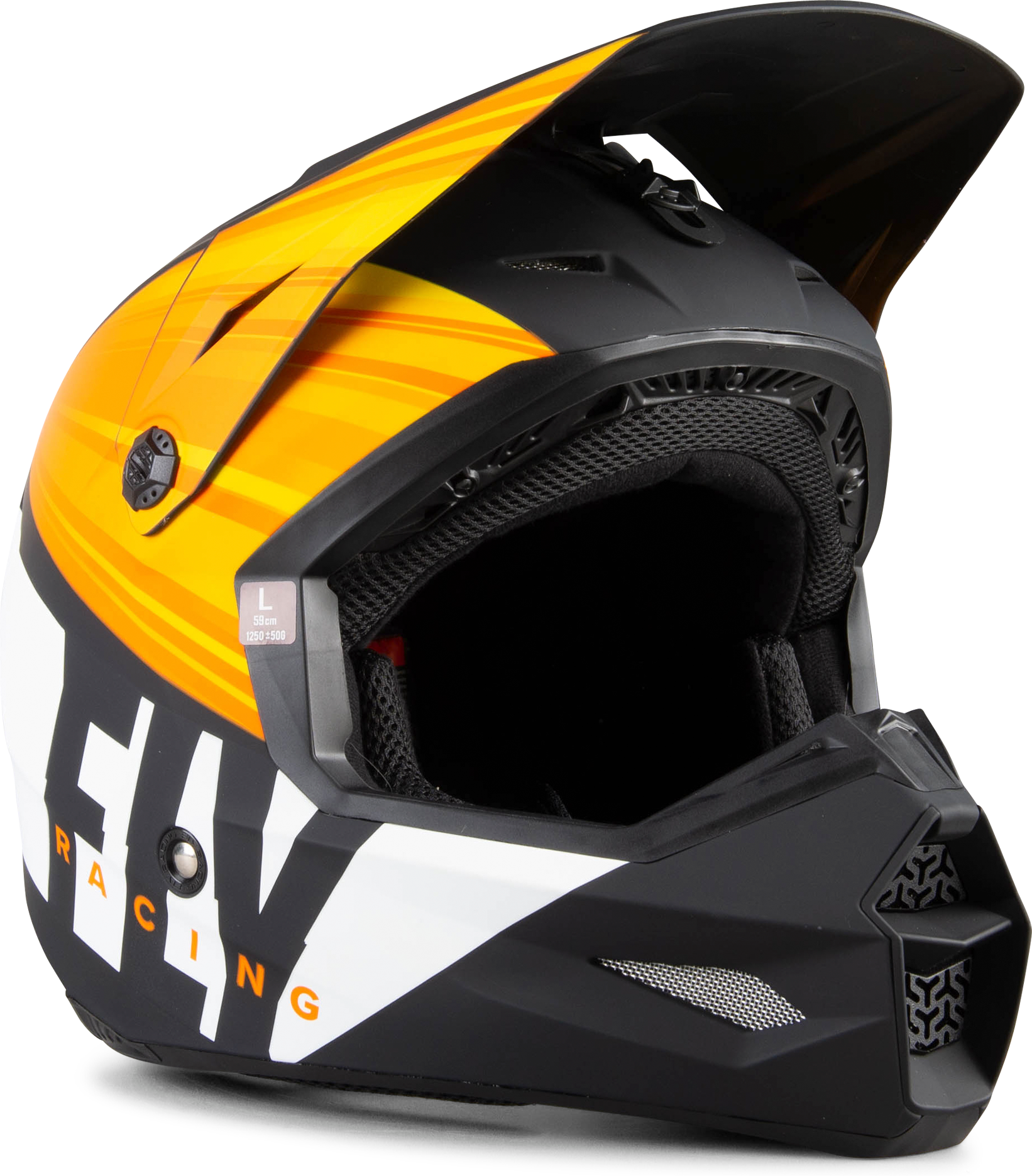 FLY Racing Casco Cross  Kinetic K220 Arancio-Nero-Bianco Opaco