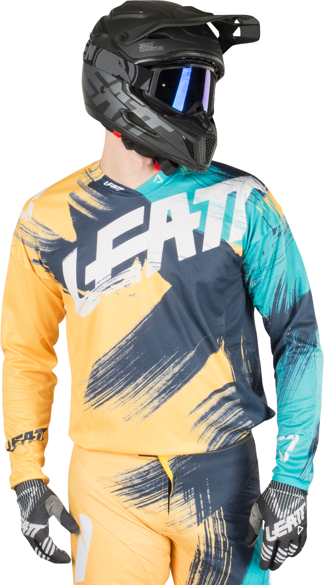 Leatt Maglia Cross  GPX 4.5 Lite Oro-Turchese