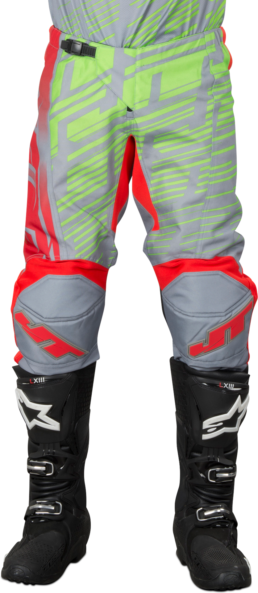 JT Racing Pantaloni cross  Prime Rosso-Giallo-Grigio