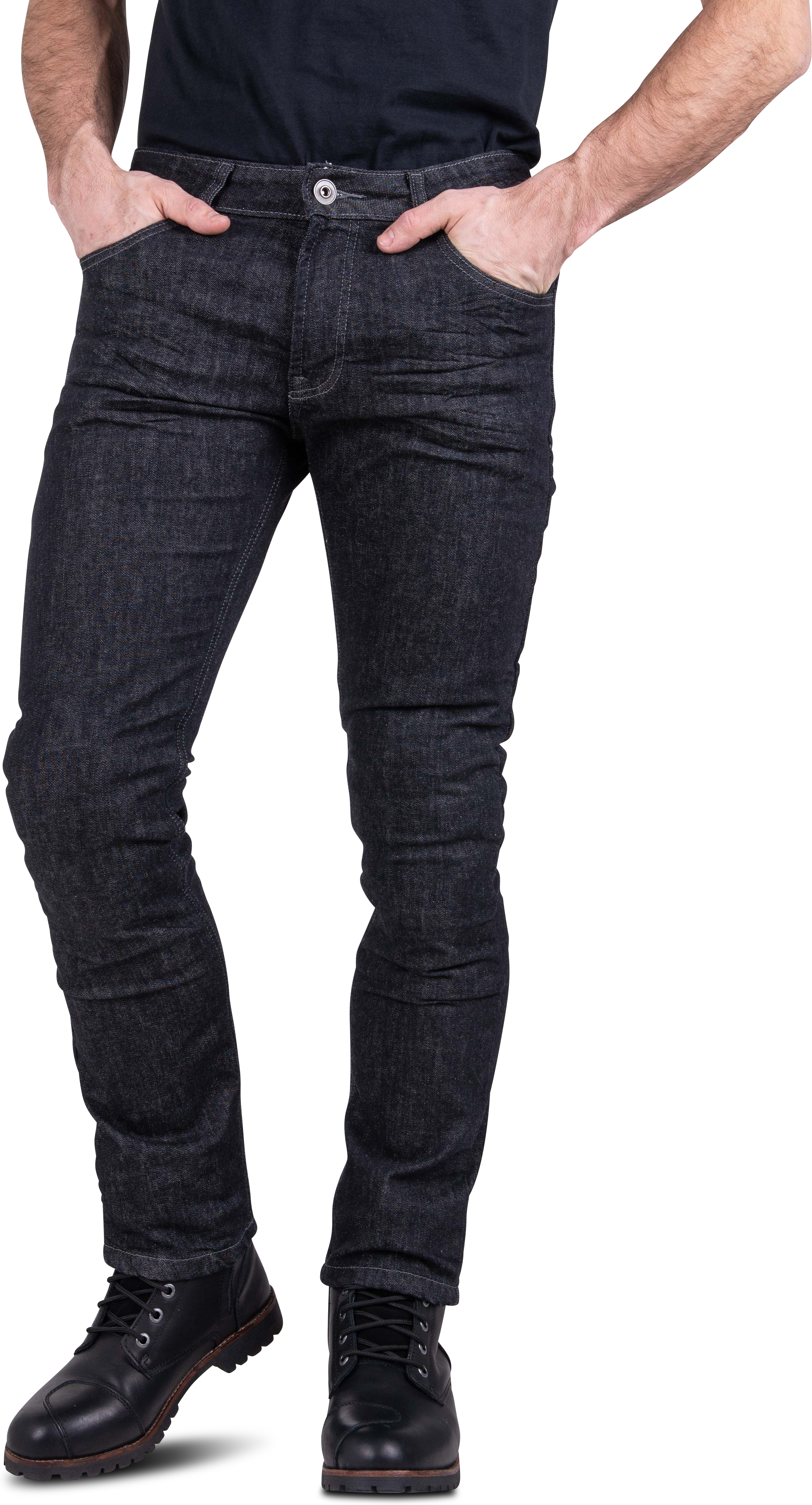 Course Jeans Moto  Burnout Rinforzati in Aramide Slim Fit Neri