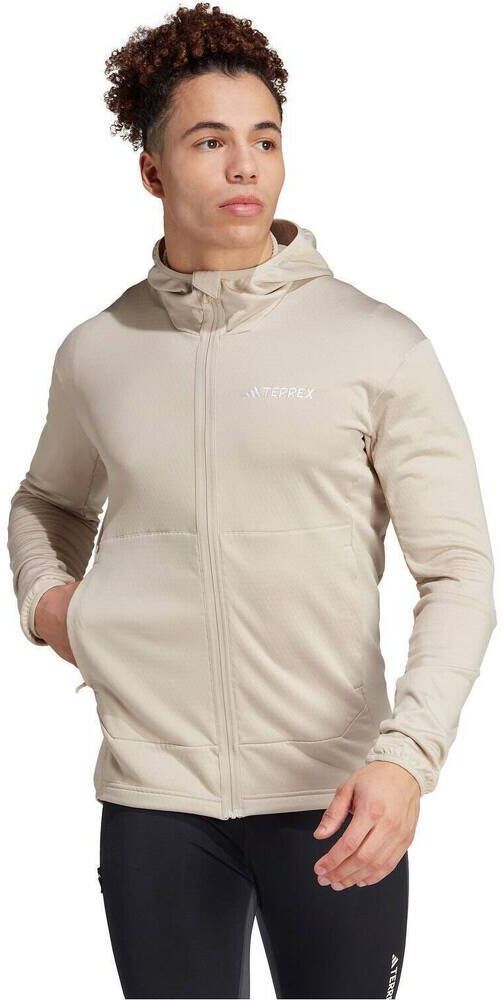 adidas Giacca Con Cappuccio Fleece Leggera Terrex Xperior - Uomo - M;l - Bianco