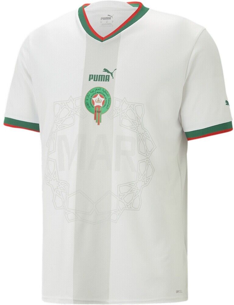 Puma Maglia Marocco Away Coppa Del Mondo 2022 - Uomo - Xs;xl;3xl;m;s;l;2xl - Bianco