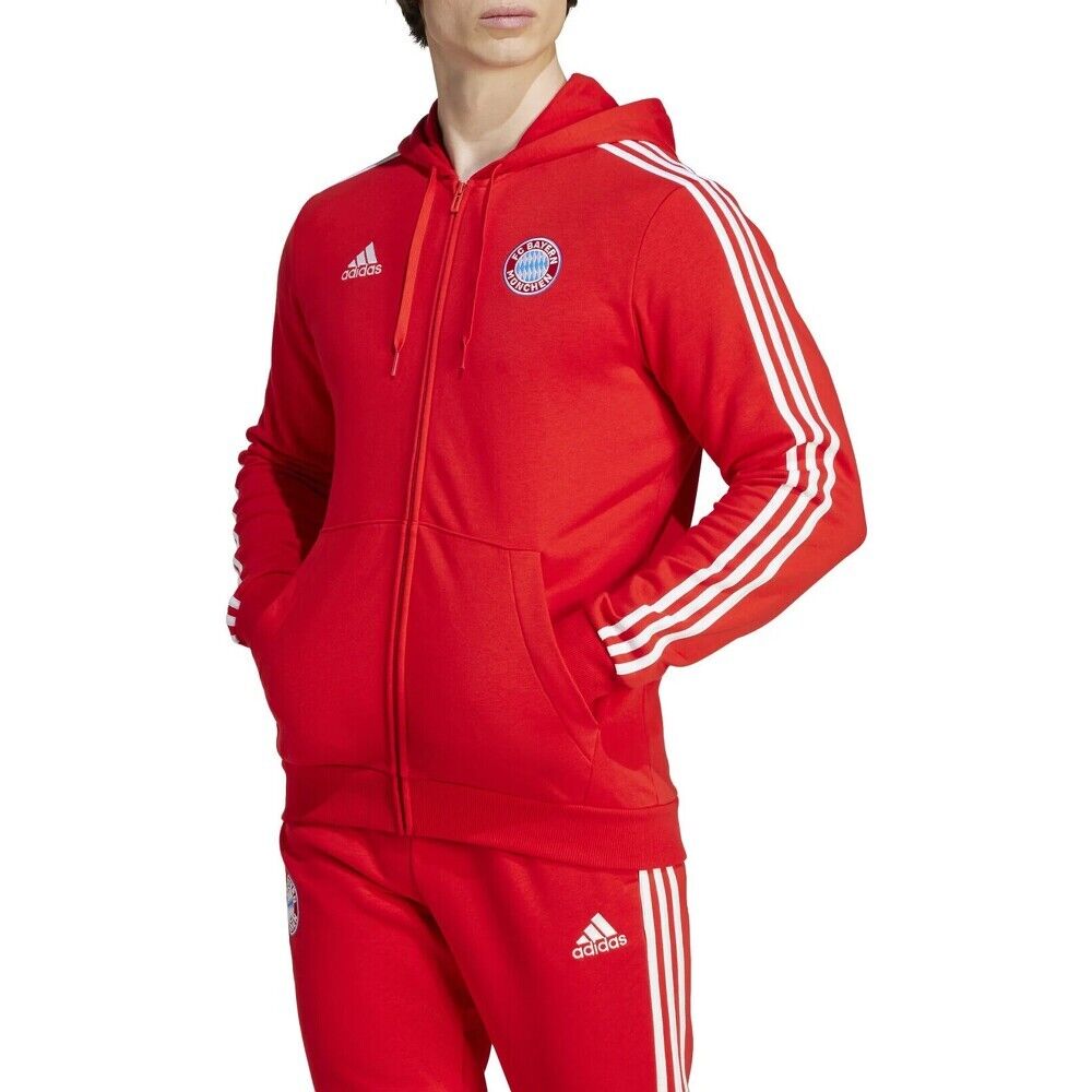 adidas Felpa con cappuccio DNA Full-Zip FC Bayern München - Adulto - S;l;m - Rosso