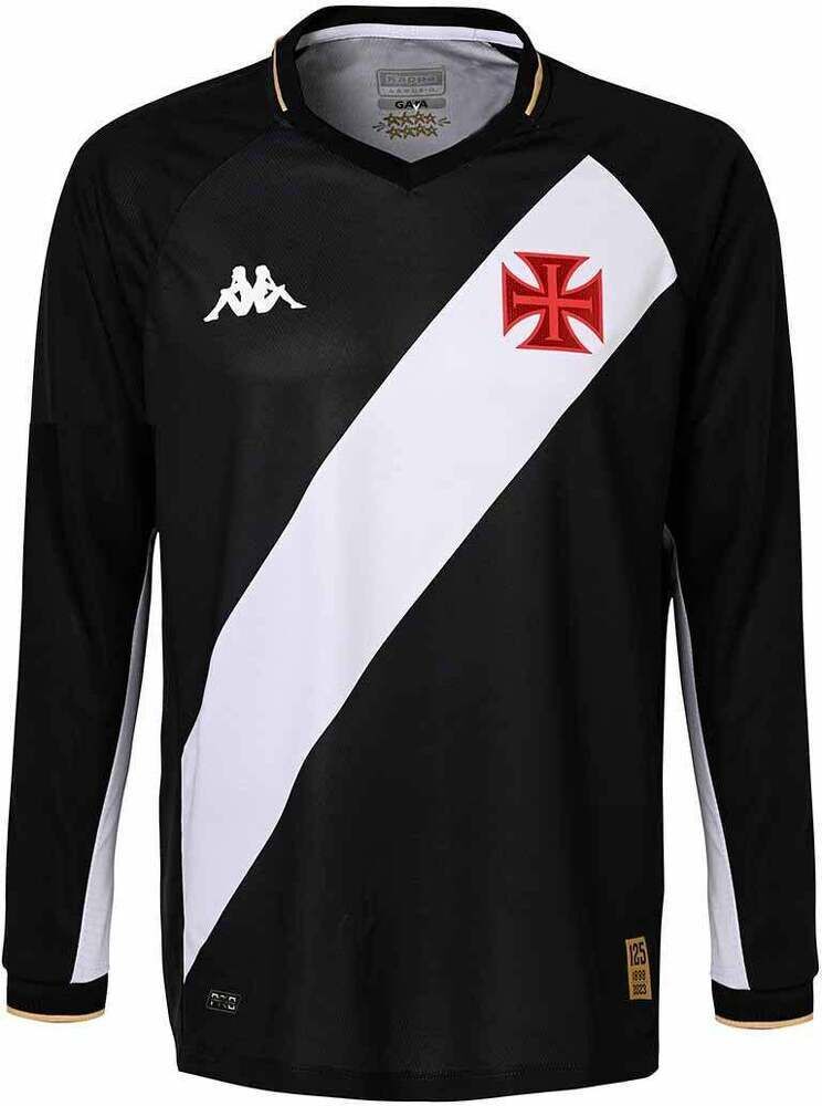 Kappa Maglia Kombat Pro Home Ml Vasco De Gama 23/24 - Uomo - 2xl;xl;s;m;l;3xl - Nero